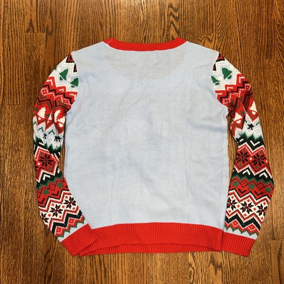 Ugly Christmas Sweater Light it Up Sz M NWOT Christmas tree Tinsel - Picture 6 of 11